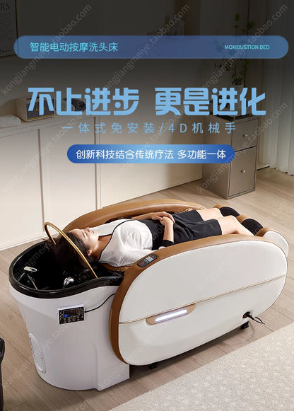 LMM Elektrisches Massage-Shampoo-Bett Schönheitssalon Spezielles Friseursalon Smart Head Therapy Wasserzirkulationsbett