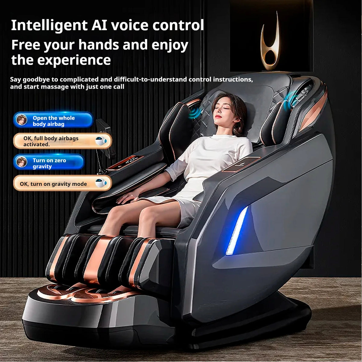 4D SL-Track Zero Gravity Full Body Air Massage Chair Luxury Electric Massager Sofa with 3 Year Warranty for Home