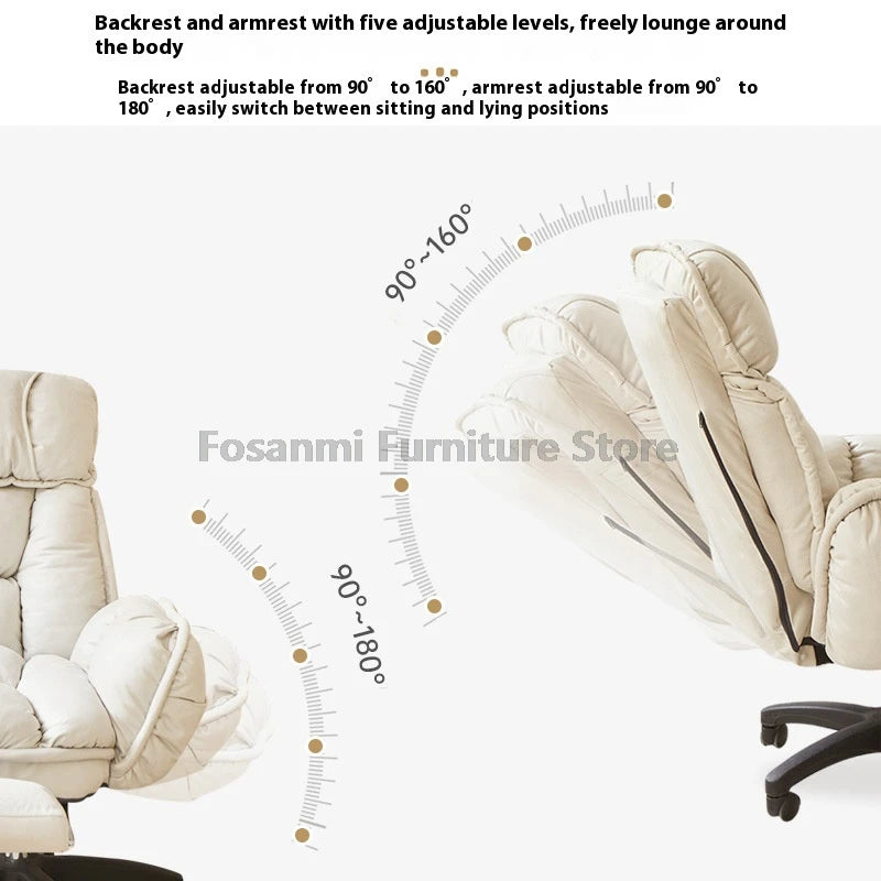 Komfortabler weicher Bürostuhl mit verstellbaren Armlehnen Ergonomischer Home-Office-Stuhl mit breiter Sitzfläche High-Back Gaming-Sessel