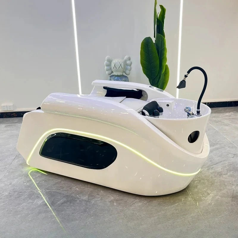 Intelligente Wasserzirkulationsliege, professionelles Waschbecken für Haare, Therapie, Kopf-Spa, Friseursalon, Liegestuhl, Schönheitsstuhl, Cadeira