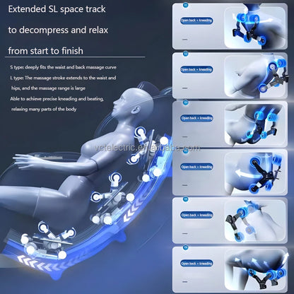 Shiatsu Recumbent Spa Pedicure 4d SL Track Zero Gravity Full Body Massage Chair