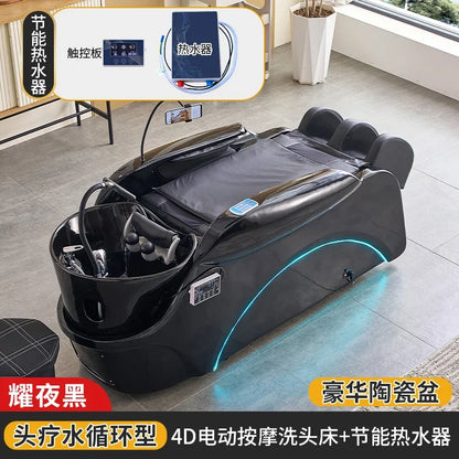 Elektrisches intelligentes Massage-Shampoo-Bett für Friseursalons, spezielles Begasungs-Kopfbehandlungs-Wasserzirkulationsbett
