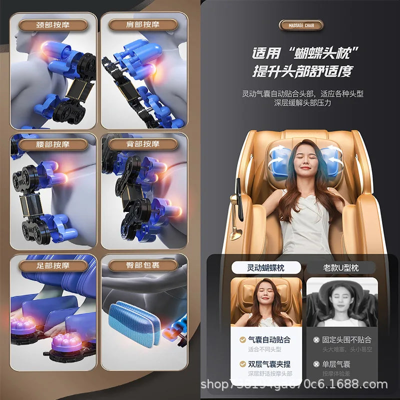 Ganzkörper-Smart-Massagesofa, vollautomatisch, multifunktional, Deluxe, Zero-Gravity-Massagesessel