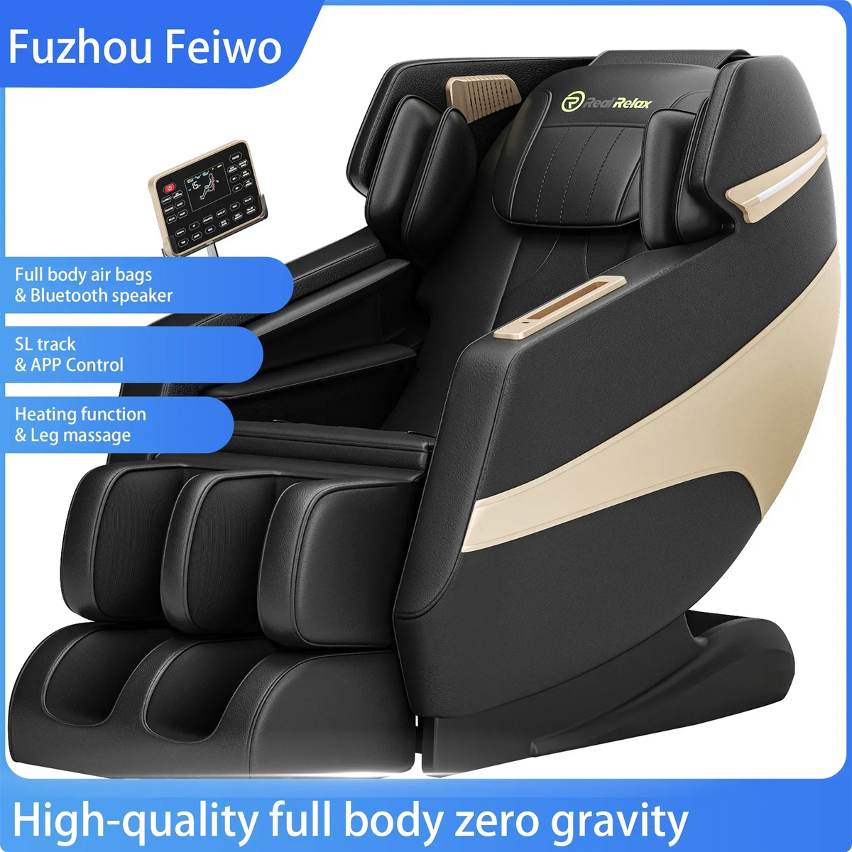 F12 Moderner Kunstleder-Relax-Sessel mit elektrischer Liegefunktion, Heizung, Massagefunktion und Musikwiedergabe, Ganzkörper für Wohnzimmer Sofa, Schwerelosigkeit
