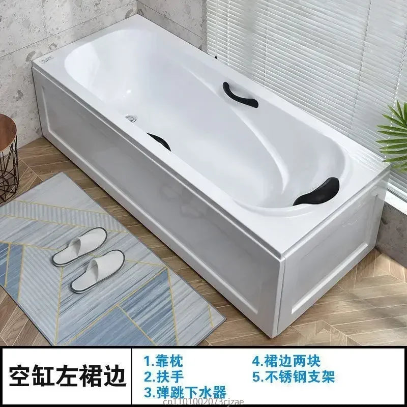 Thickened acrylic bathtub Small apartment Adult Surfing massage Constant temperature heating Smart