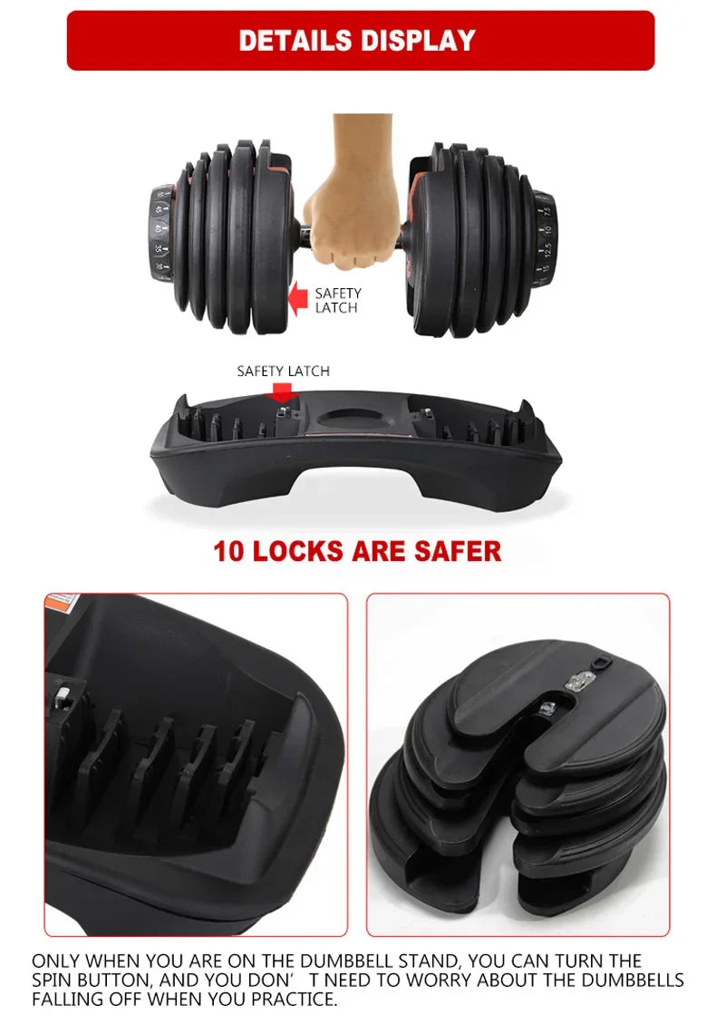 24KG Dumbbells Rubber Iron Adjustment Multiple Weight Dumbell Cheap Adjustable Dumbbells Home fitness equipment