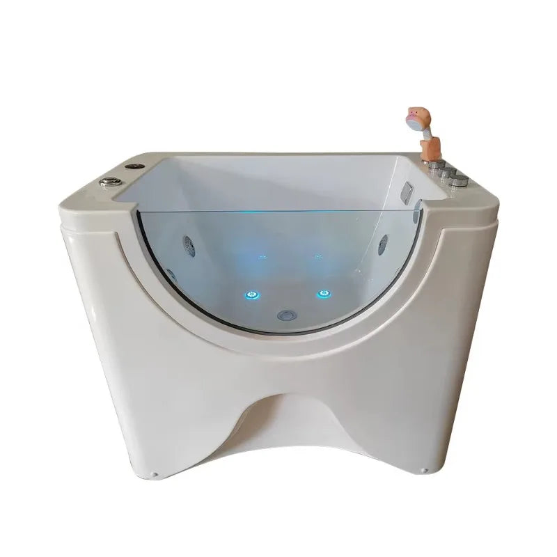 2026 Modernes Design Ozon Professioneller Haustier-Hunde-Whirlpool Freistehende Massage-Haustierbadewanne Wasch-Pflege-LED-Haustier-Spa-Badewanne