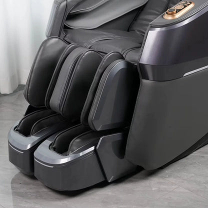 Massagesessel 4D mit Schwerelosigkeit Ganzkörper mit Sprachsteuerung, Rückenheizung, Bluetooth-Lautsprecher, Fuß-4D-Massagesessel