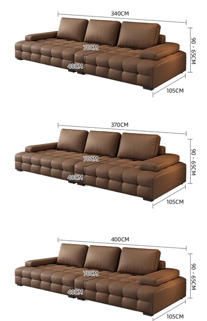 Modern Minimalistisches neues Leder Wohnzimmer Lawrence Italienisches leichtes Luxus gerades L-förmiges modulares Faules Weiches Tatami Lounge Sofa