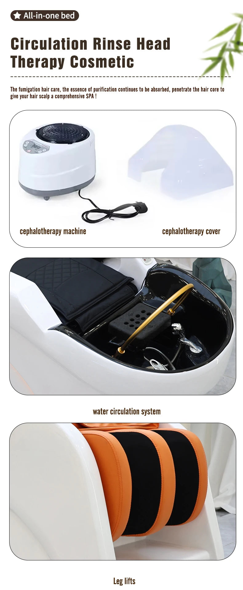 Japanisches Head Spa Salon Equipment Bett Elektrisches Massage-Head-Spa-Therapie-Shampoo-Massagebett