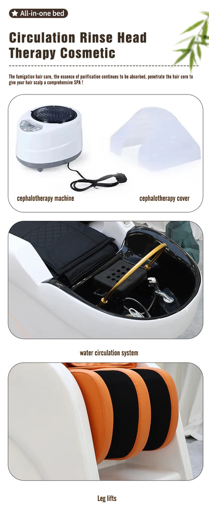 Japanisches Head Spa Salon Equipment Bett Elektrisches Massage-Head-Spa-Therapie-Shampoo-Massagebett