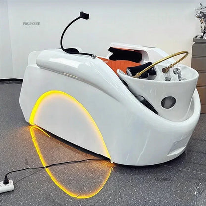 Multifunktionales Massage-Shampoo-Bett Friseursalon Spezial-Shampoo-Stuhl Salon Head Spa Ausrüstung High-End Salonmöbel
