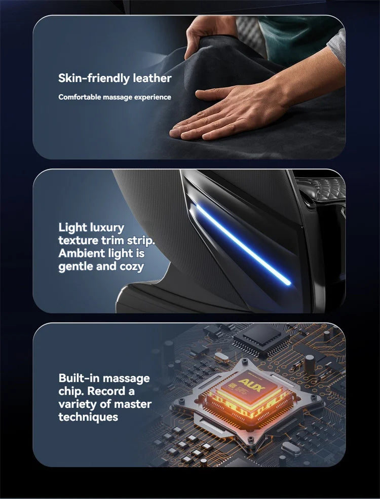 AUX 6D Shiatsu-Massagesessel, Smart-Massagesessel, Ganzkörper-Schwerelosigkeits-Streckmassagesessel, Relax-Massagesessel