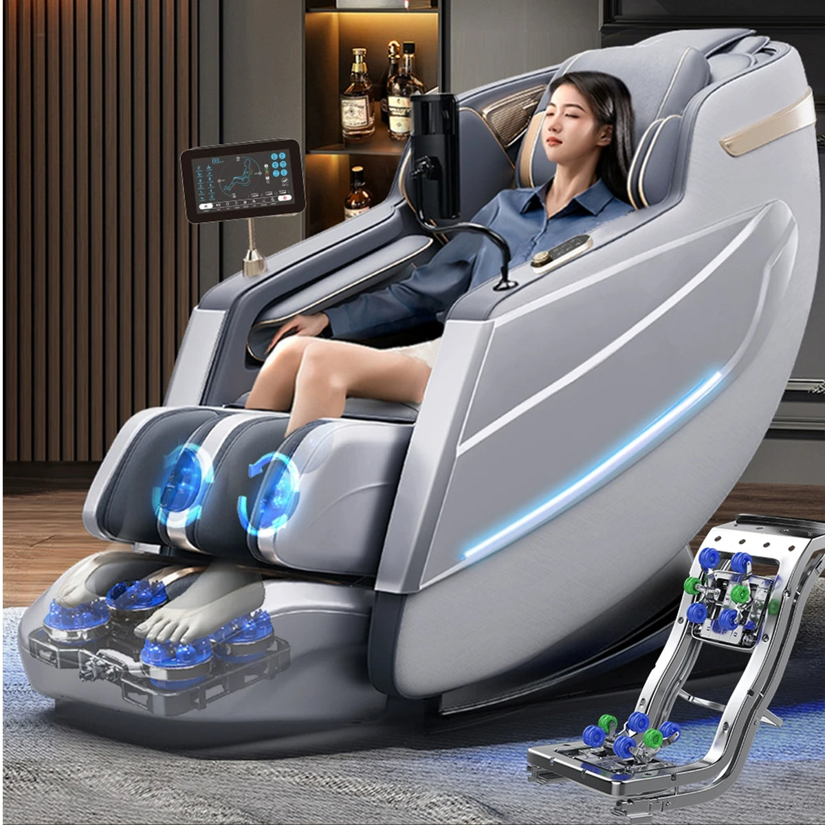 2026 MAX6D Dual-Core Jade-Massagesessel mit Wadenmassage, 152 cm Dual-SL-Schiene, KI-Sprachsteuerung, Schwerelosigkeitsmodus