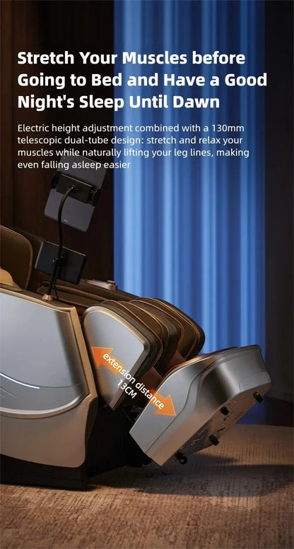 3 Jahre Garantie Elektrischer Massagesessel Intelligente Sprachsteuerung Kneten 6D+6D Dual Core Ganzkörperairbag Zuhause 3D Thai Stretch