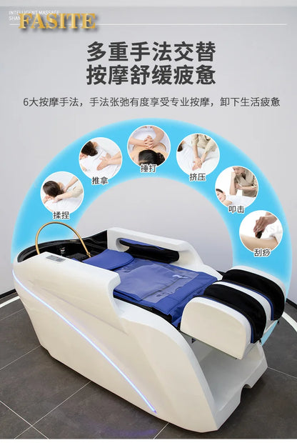 Electric massage shampoo bed Beauty salon shampoo bed Hair salon Flushing bed Fiberglass shampoo  Water circulation