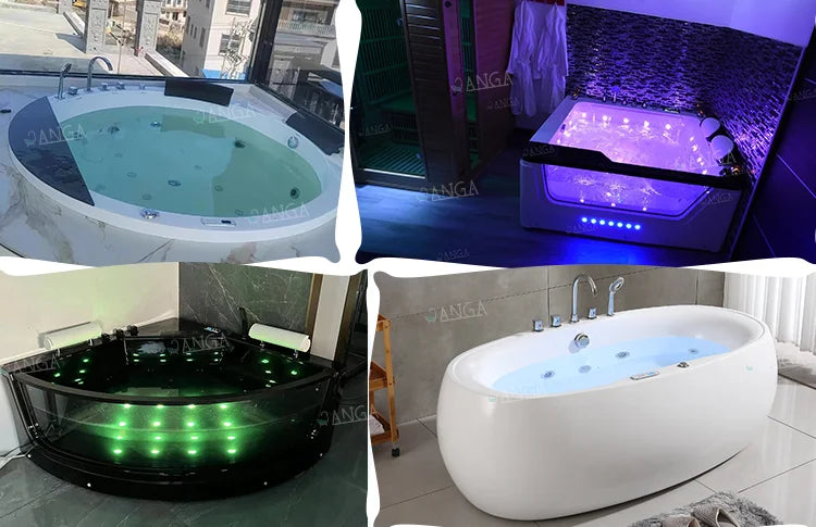 Customization Luxury Steam Shower Room with Jacuzzier Tub Hydro Therapy Massage Steam Bath Room Glass Shower Cabin Wet Sauna Roo