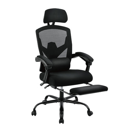 JHK Ergonomischer Liege-Gaming-Stuhl mit hoher Rückenlehne aus Mesh, Wohnzimmer-Schaukelstuhl, Bürostuhl, Drehstuhl, Rollstuhl, Lendenstützkissen
