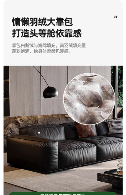 Family Italian Living Room Sofas Genuine Leather Sectional Apartment Relaxing Sofa Elegant Comfortable Muebles Home Furniture