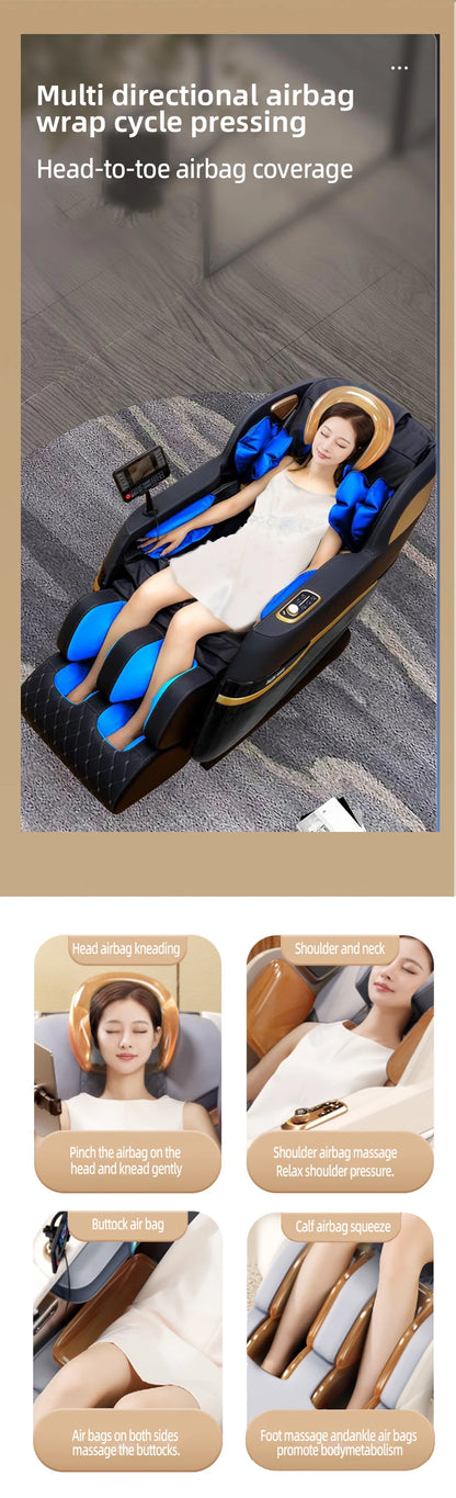 2025 new model massage chair 4d zero gravity full body AirBag Wrapped Automatic Heating Kneading Bluetooth music 3-year warranty