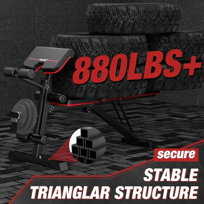 Adjustable Weight Bench for Home Gym: 800 LB Stable Incline Decline Bench for Dumbbell Exercises and Full Body Workouts Fast Fo