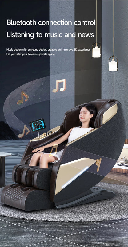 Weißer Luxus Bürostuhl Zuhause 4D SL-Schienen-Massagesessel mit Schwerelosigkeitsfunktion