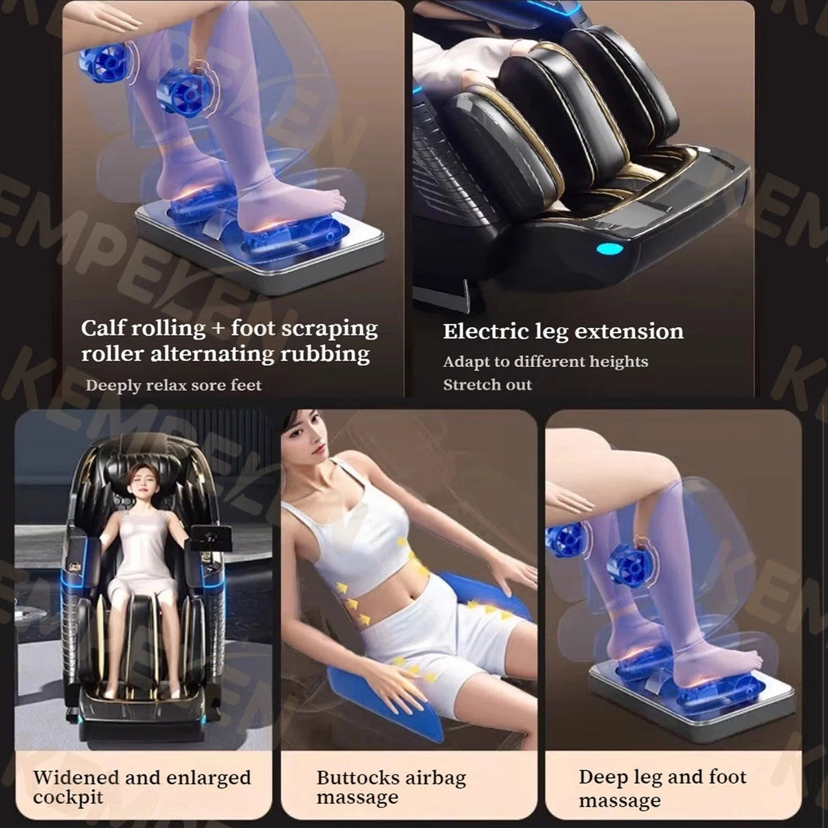4D-Dual-Core-Massagesessel | Synchronisierte 4-Hand-Massage • Dual SL-Schiene • Ganzkörper-Airbags | Intelligenter Körperscan