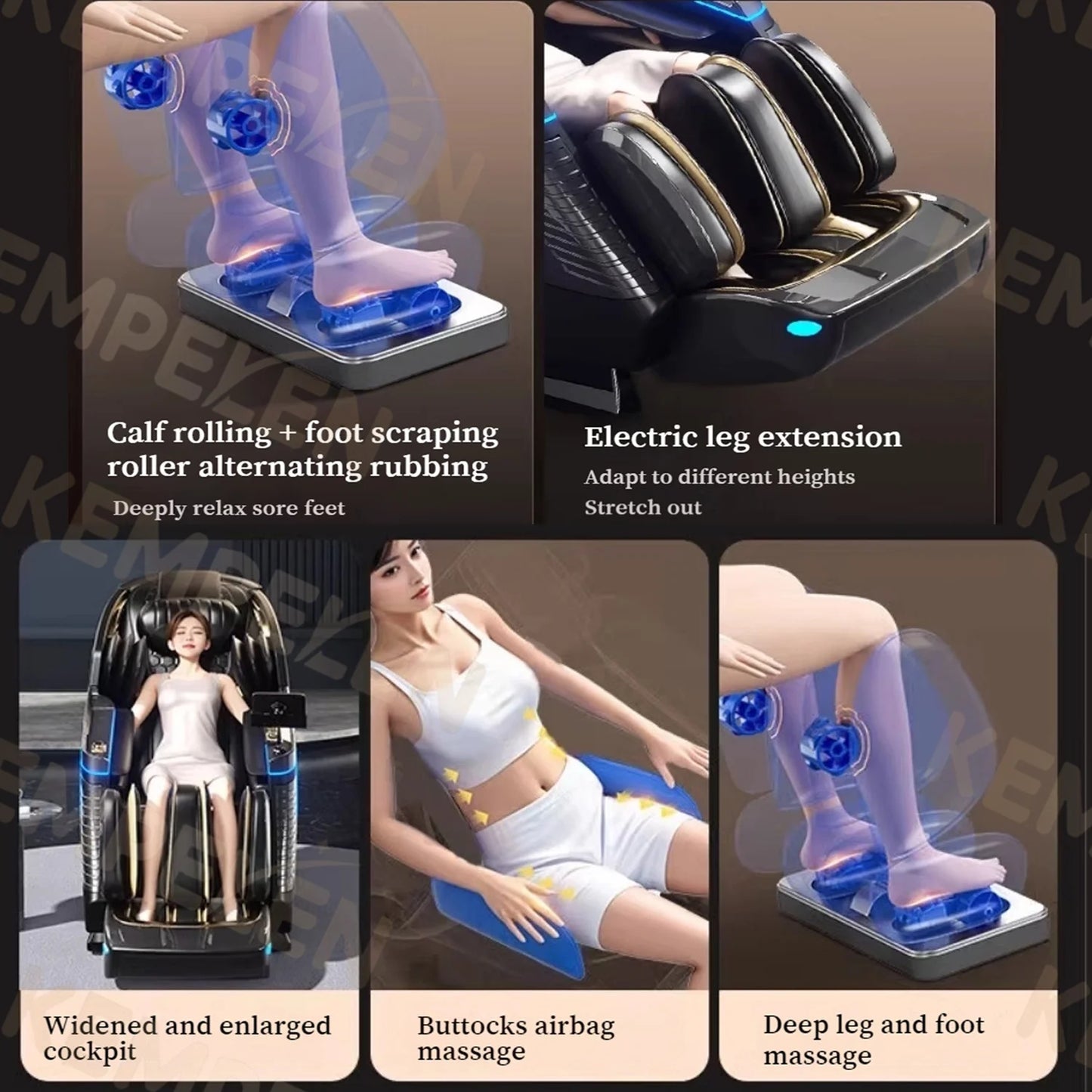 4D-Dual-Core-Massagesessel | Synchronisierte 4-Hand-Massage • Dual SL-Schiene • Ganzkörper-Airbags | Intelligenter Körperscan