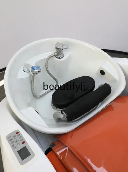 ss D Automatic Intelligent Electric Massage Shampoo Bed Barber Shop Ceramic Basin Flush Bed Hair Salon