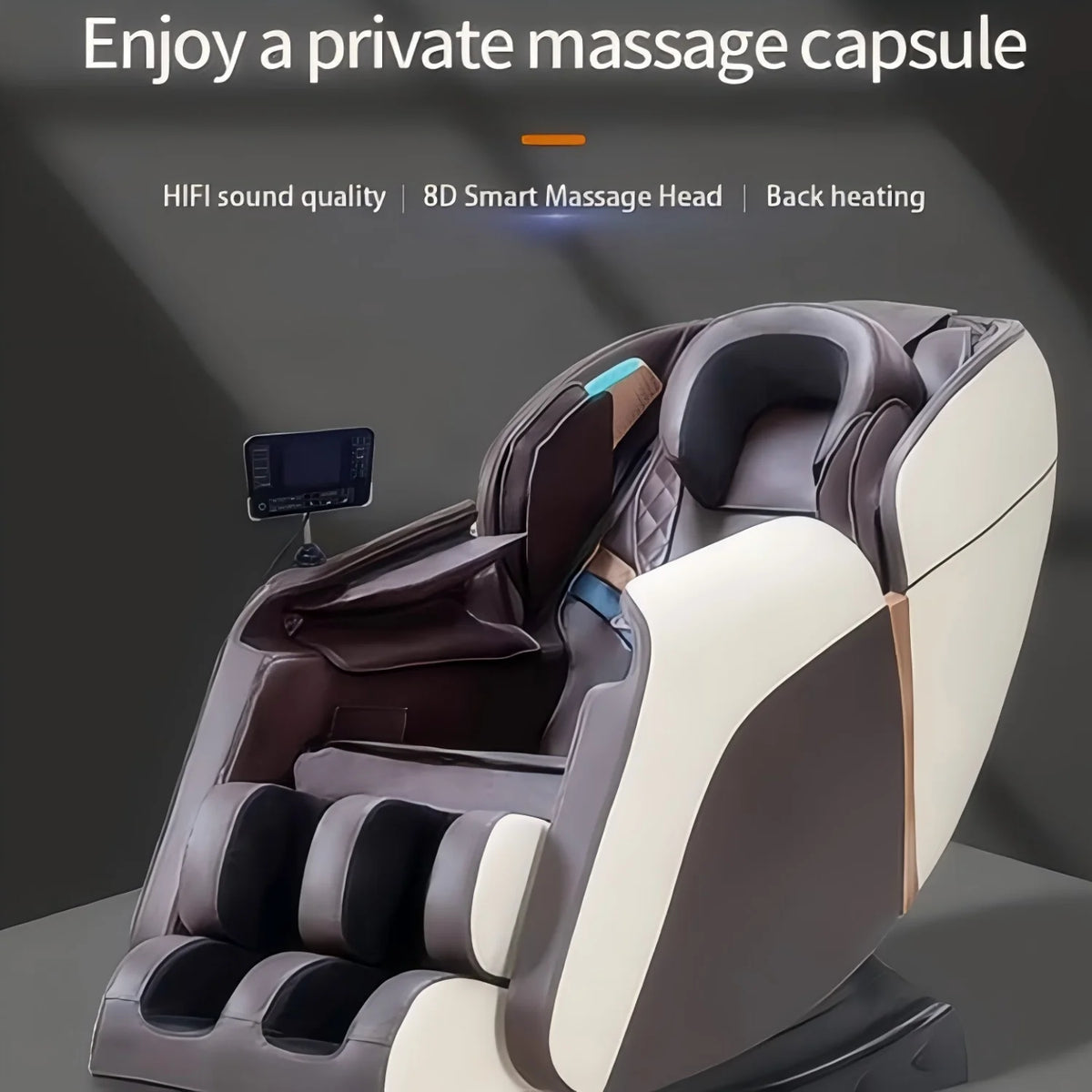 4D Ganzkörper-Massagesessel Zero Gravity Shiatsu-Massagesessel Bluetooth-Lautsprecher, Airbags, Heizung und Fußmassage