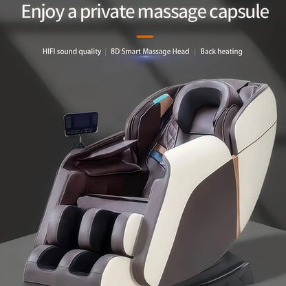 4D Ganzkörper-Massagesessel Zero Gravity Shiatsu-Massagesessel Bluetooth-Lautsprecher, Airbags, Heizung und Fußmassage