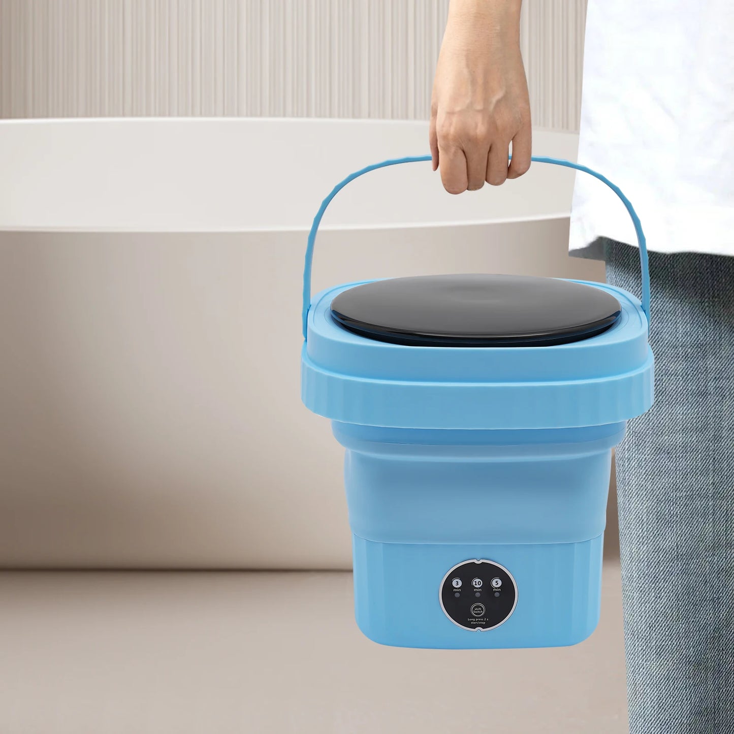 Tragbare Waschmaschine 6L 40W, faltbar, großes Fassungsvermögen, Eimer für Wäschetrockner, für Unterwäsche und Socken
