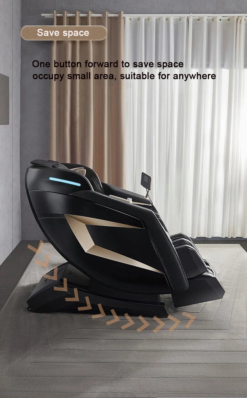 2025 4D-Massagesessel Ganzkörper-Massagesessel mit Schwerelosigkeit, verlängerter Fußstütze, SL-Schiene, Yoga-Stretch, Fußrollen und Heizung
