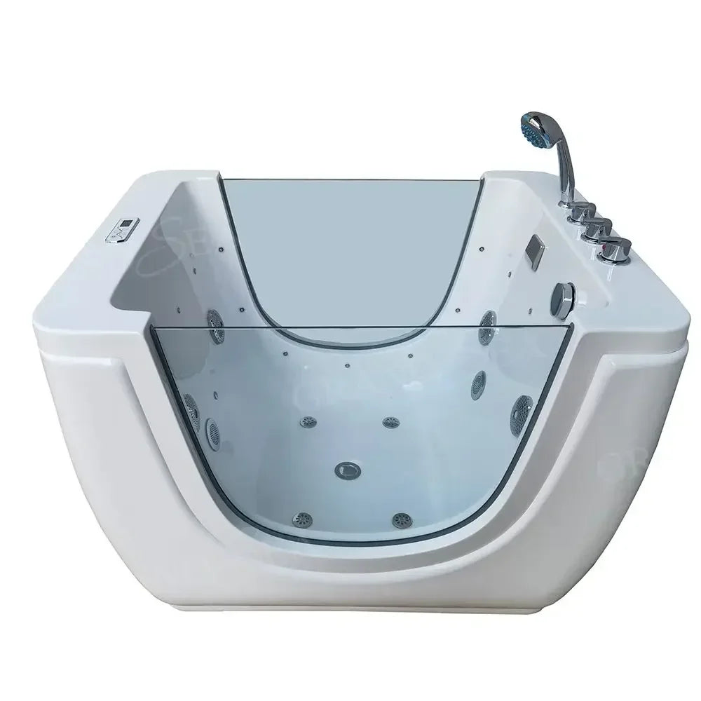 Freestanding Installation Baby Spa Equipment White Bathtub for Children and Kids Baby Soaking Bathtub