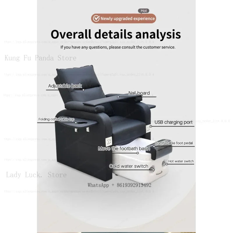 Fußbad-Nagelstuhl Pediküre-Stühle Salon SPA Fußmassage Maniküre Möbel Sofa Material mit elektrischer Rückenlehne