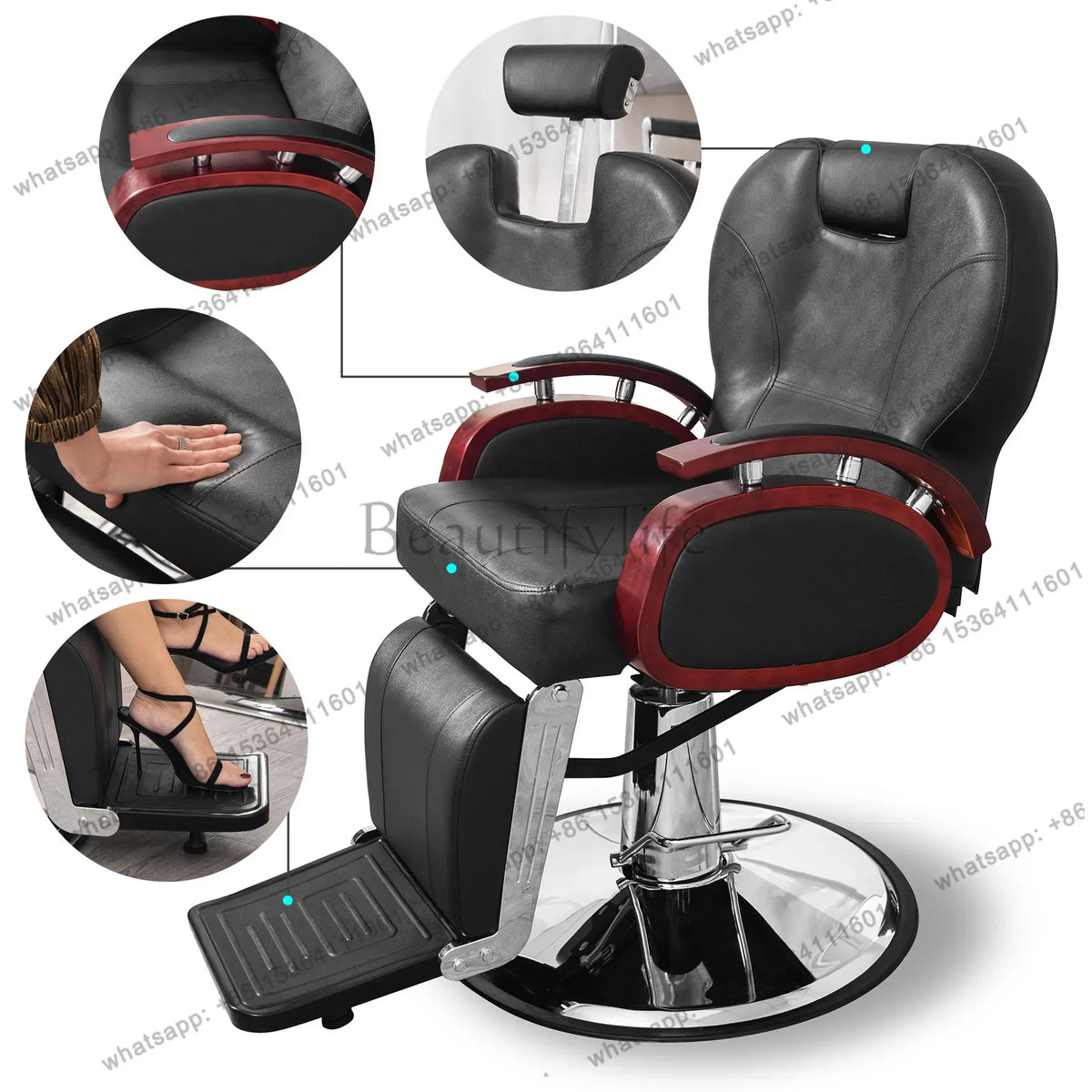 LX Barber Chair Beauty Salon Chair Hair Salon Hydraulic Tilt 360 Rotating Salon EquipmentSSS