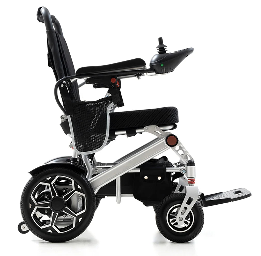 2025 Hot Sale Medical Lightweight Folding Electric Wheelchair For Elderly Remote Control Lithium Battery