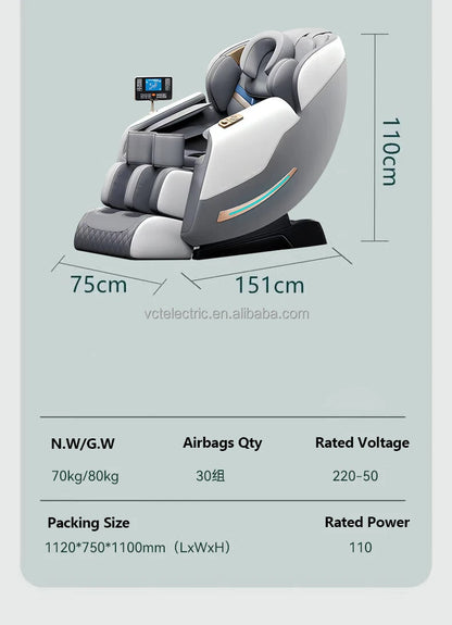 Shiatsu Recumbent Spa Pedicure 4d SL Track Zero Gravity Full Body Massage Chair