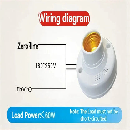 E27 Screw Lamp Base Sound & Voice Control Light Socket with Delay Switch – AC180-240V LED Bulb Holder