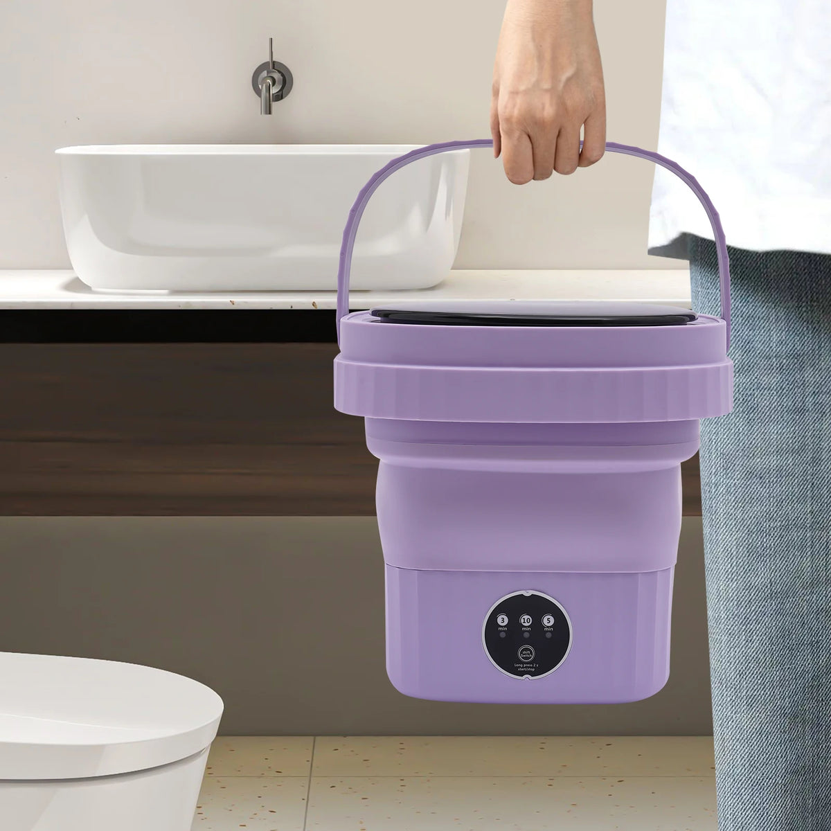 Mini-lave-linge pliable portable compact avec 3 modes pour sous-vêtements, vêtements de bébé, voyage, linge léger