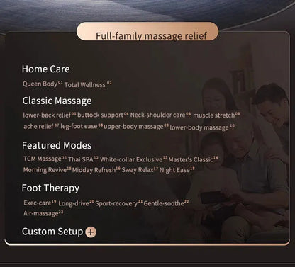 Zero Gravity Luxus Shiatsu Ganzkörper-Luftstreckungs-Doppelkern-Massagesessel
