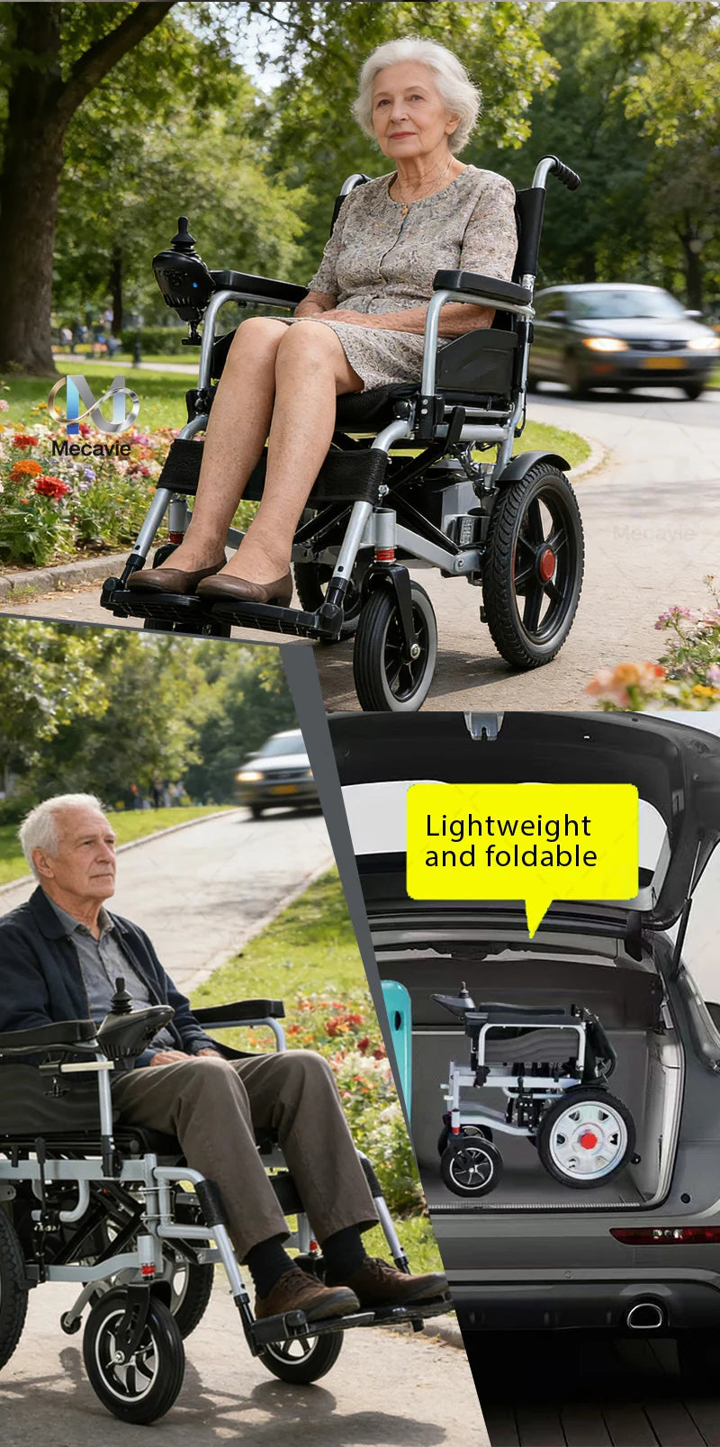 2026 NEW Arrivals Electric Foldable Portable Wheelchair Trending Disabled Electric Scooter Electric Wheel Chair Walker Rollator