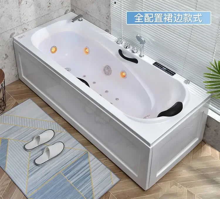 Thickened acrylic bathtub Small apartment Adult Surfing massage Constant temperature heating Smart