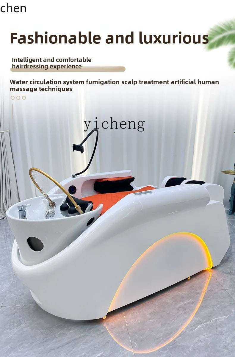 Multifunktions-Massage-Shampoo-Stuhl Schönheit Waschebecken Komfort Dusch-Shampoo-Stuhl Artefakt PU-Leder Möbel Мойка Волос MHXFY