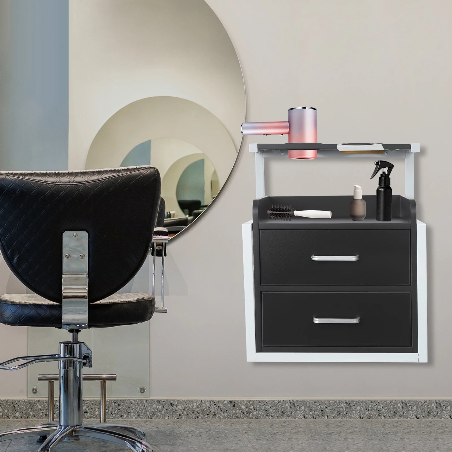 Multifunktionale Salonwagen Wandmontierter Friseurschrank Friseursalon Spezial Dauerwellen-Färbemittel-Ablageregal Möbel