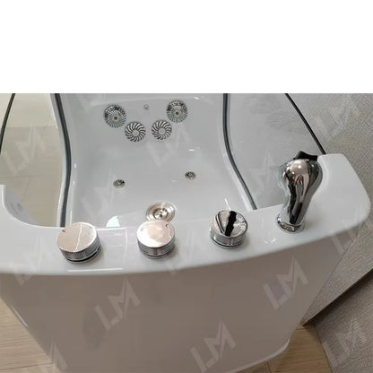 Modern Freestanding Ozone Massage Spa Bathtub with Shower Head for Pet Grooming & Cleansing Bath Whirlpool for Bathroom