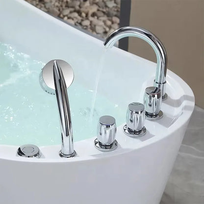 Modern Bathroom Whirlpool Air Jet Bath Tub Free Standing Acrylic SPA Massage Bathtub With Shower Faucet White