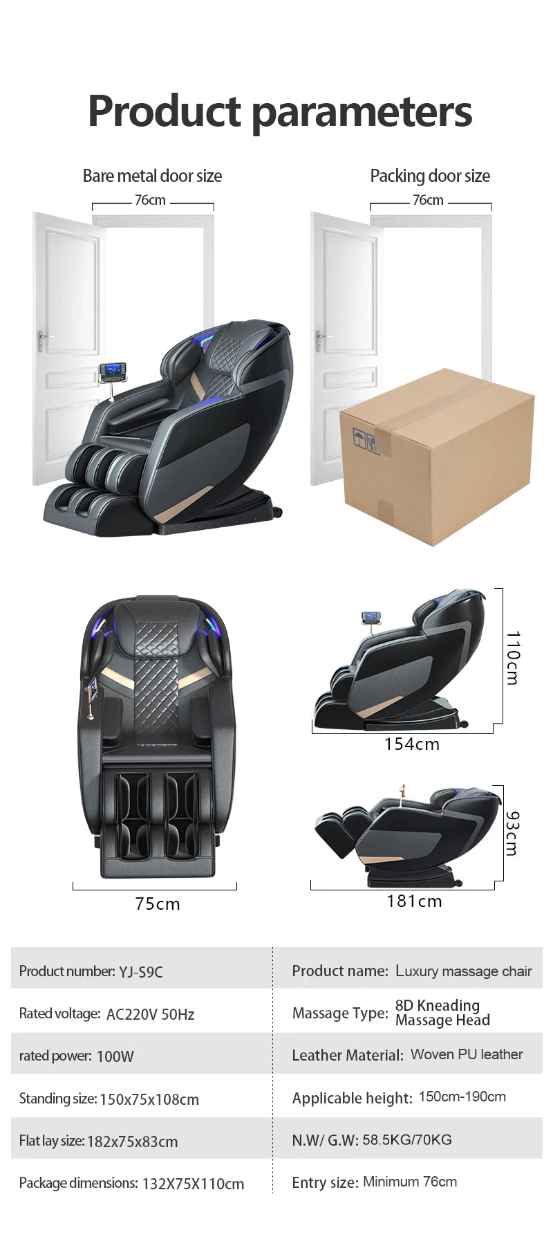 Großhandel Smart Luxus Spa 6D Zero Gravity Ganzkörper Shiatsu Luftdruck Tragbarer Klappbarer Massagesessel