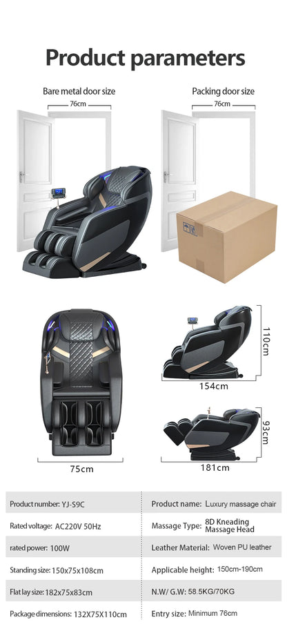 Großhandel Smart Luxus Spa 6D Zero Gravity Ganzkörper Shiatsu Luftdruck Tragbarer Klappbarer Massagesessel