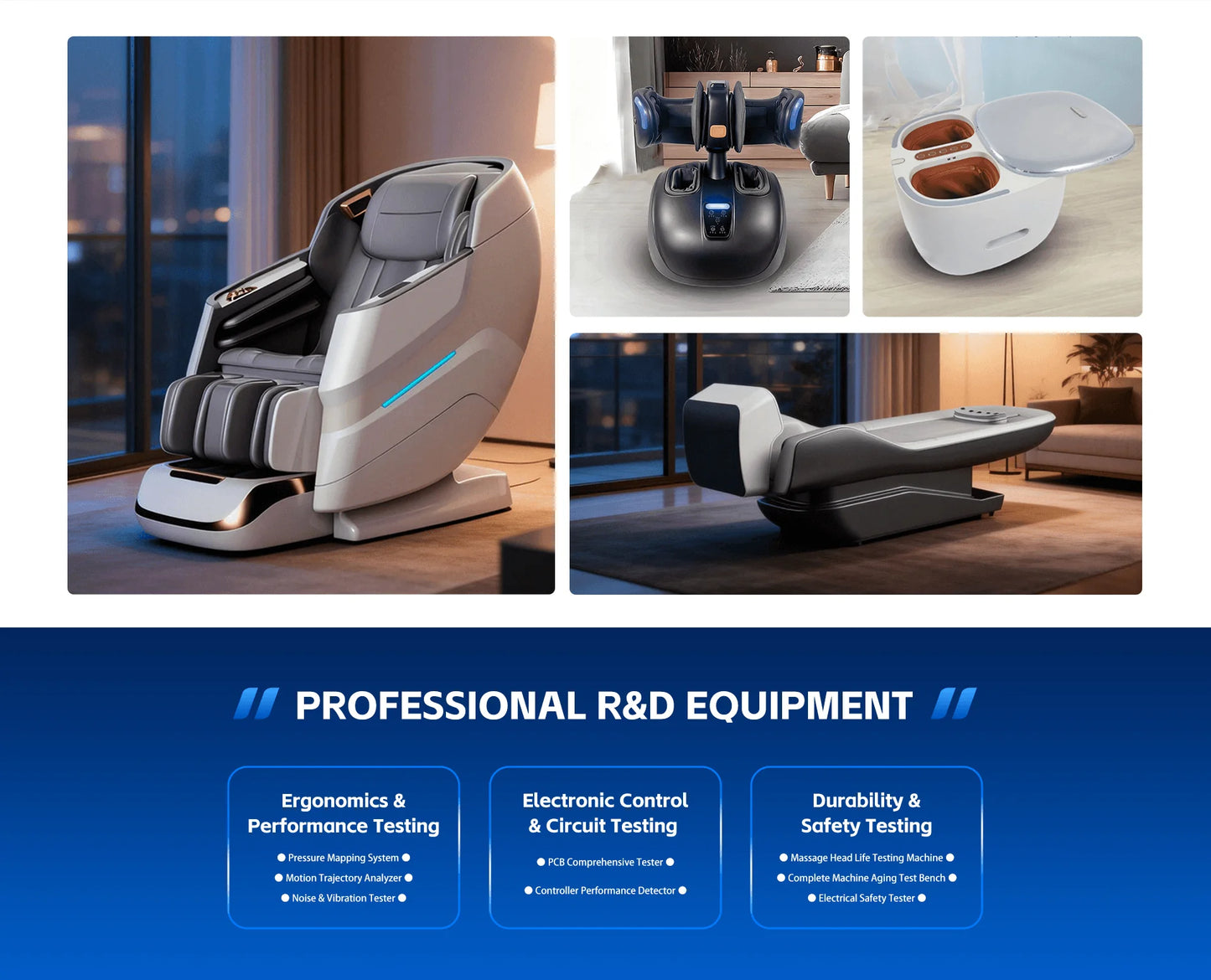 Modern Leather Fully Automatic Electric Zero Gravity Massage Chair With 3D Robotic Hand Massage For Neck Foot & Waist